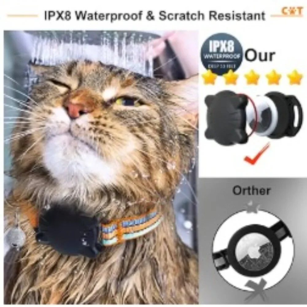 Waterproof Air Tag Cat Collar with BELLS * NWT